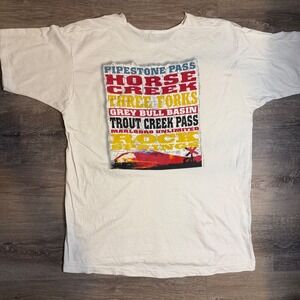 90s Marlboro Unlimited White Pocket TShirt Graphic Horse Creek Pipestone Pass XL